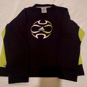 Adidas Kids Black and Green Shirt